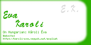 eva karoli business card