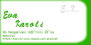 eva karoli business card